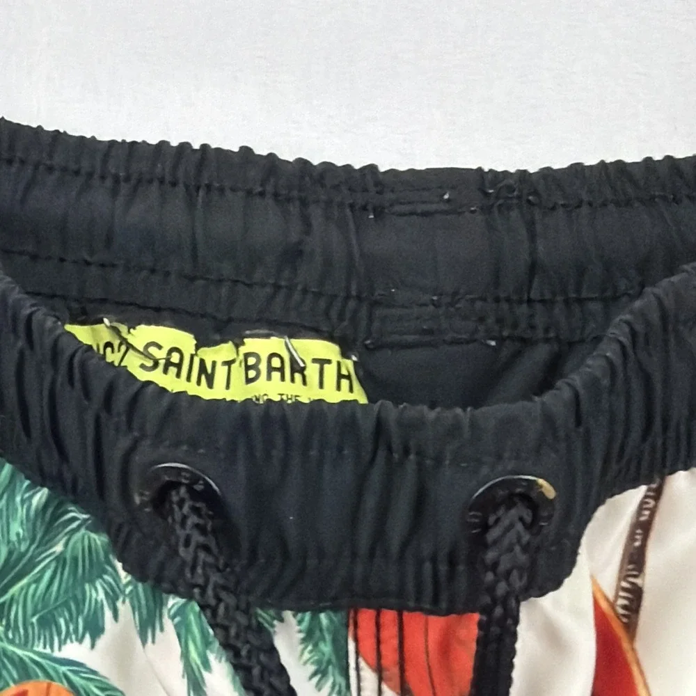 MC2 Saint Barth Kids‎ Swim Surf Board Palm Print Elastic Waist Drawstring 12Y